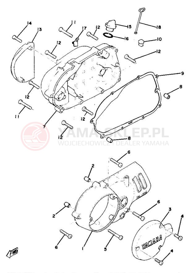 Schemat "Pokrywa silnika" do Yamaha GTMXD