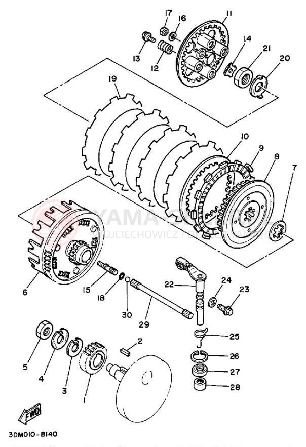 Schemat "sprzęgło" do Yamaha ROUTE 66 XV250UC/XV250U