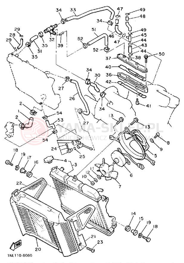Schemat "Układ chlodzenia" do Yamaha XVZ13DT/XVZ13DTC