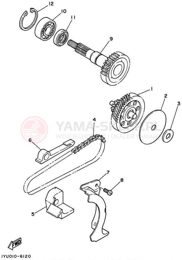 Schemat "Skrzynia biegów " do Yamaha RAZZ SH50K