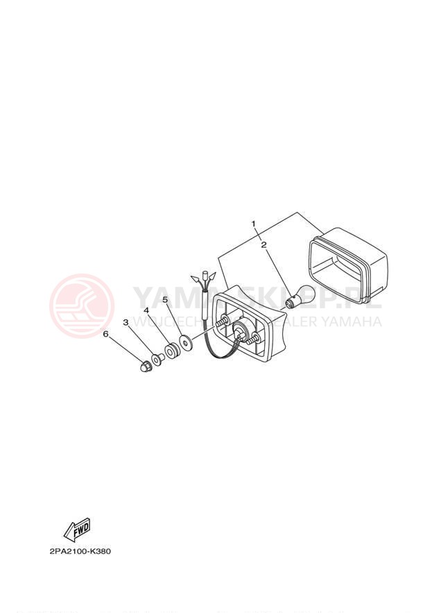 Schemat "lampa tył" do Yamaha RAPTOR 125 YFM125RDW/YFM125RDL