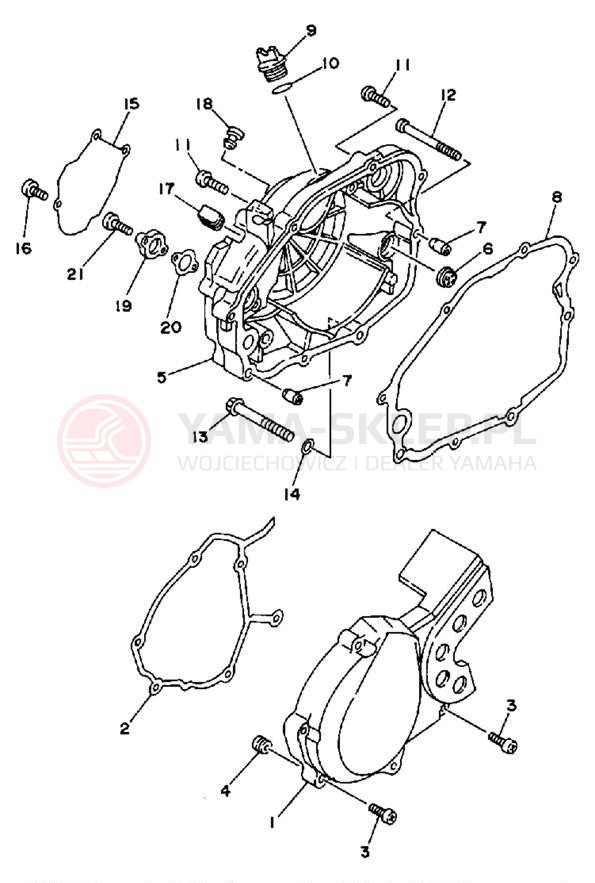 Schemat "Pokrywa silnika" do Yamaha WR200RD