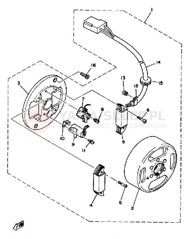 Schemat "Układ zapłonowy" do Yamaha LB802AE