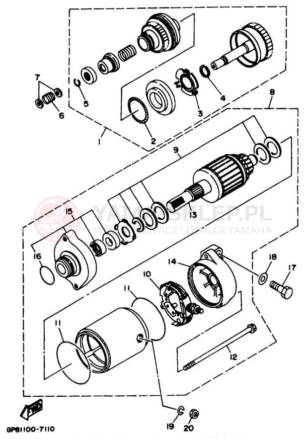 Schemat "rozrusznik" do Yamaha EXCITER SINGLE EXS1200W