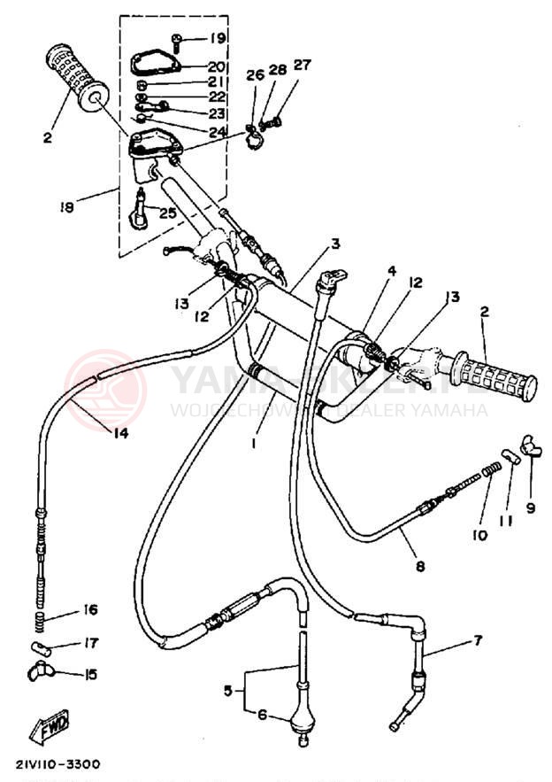 Schemat "Kierownica i osprzęt" do Yamaha YTM200L YTM200K