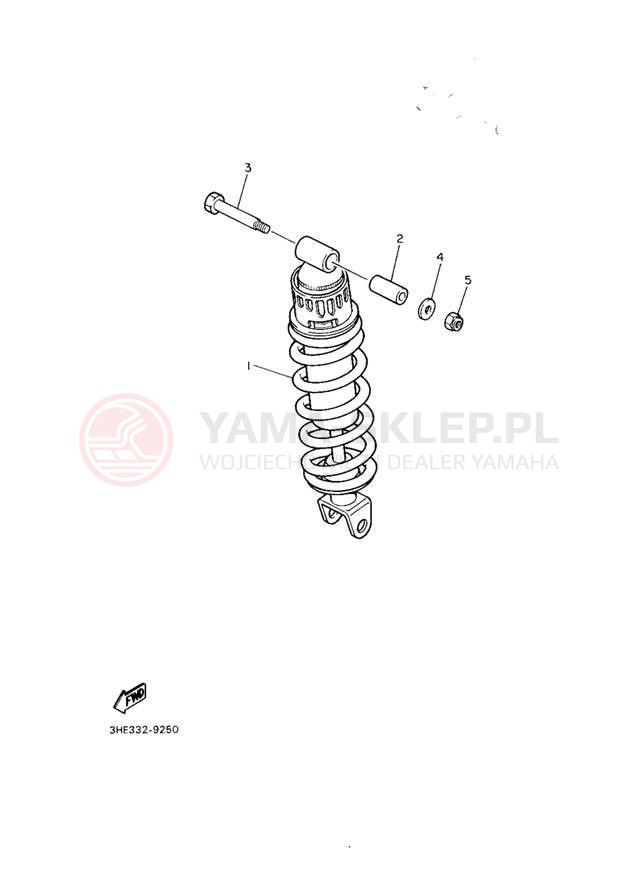 Schemat "zawieszenie tył" do Yamaha FZR600RE