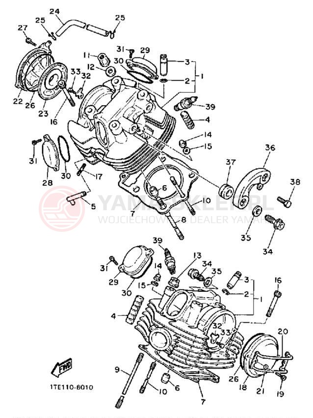 Schemat "głowica" do Yamaha VIRAGO 1100 XV1100TC/XV1100T