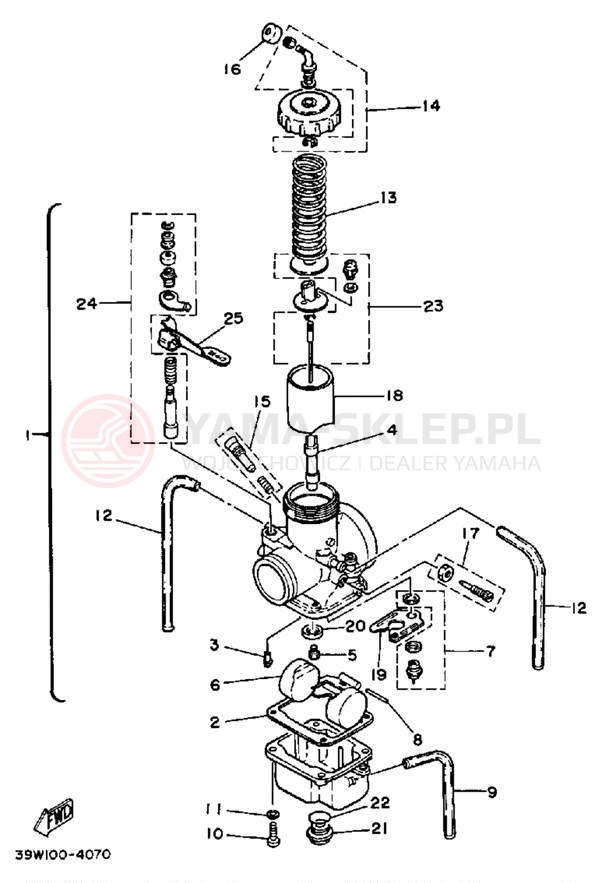 Schemat "Gaźnik" do Yamaha YZ125L