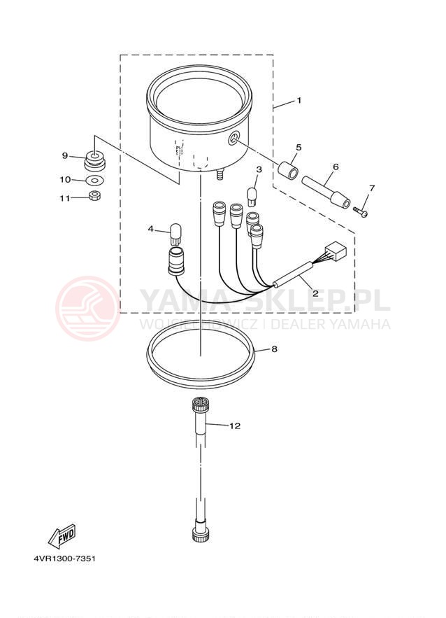 Schemat "licznik" do Yamaha V-STAR CUSTOM XVS650RC/XVS650R