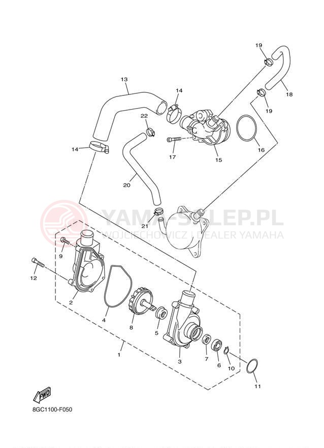 Schemat "Pompa wody" do Yamaha VENTURE MULTI PURPOSE PZ50MPDR
