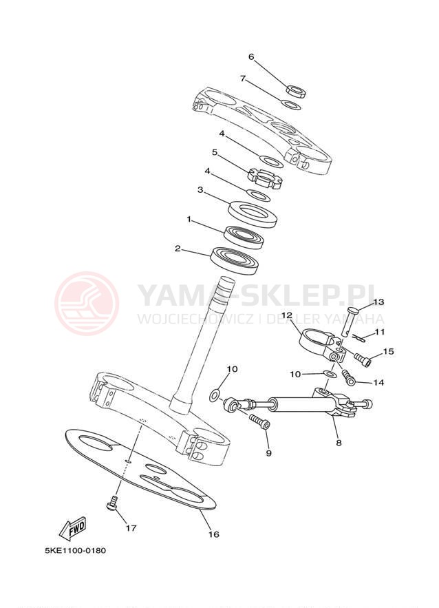 Schemat "Półki zawieszenia" do Yamaha TZ250 TZ250M
