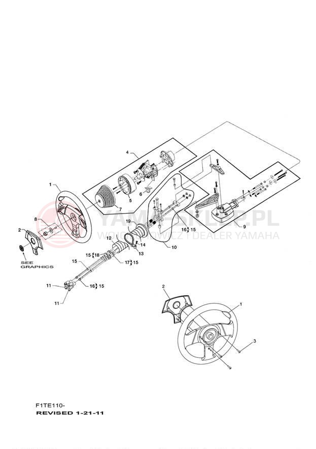 Schemat "Półki zawieszenia" do Yamaha SR210 FRT1100E