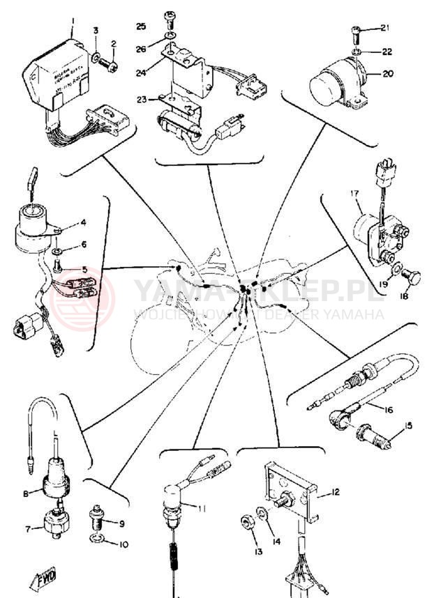 Schemat "układ elektryczny" do Yamaha TX750