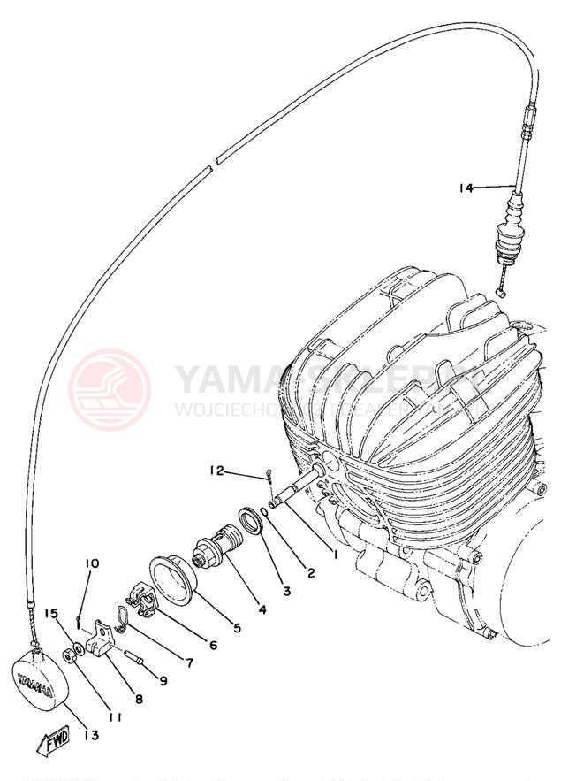 Schemat "Zawór dekompresujący" do Yamaha DT400D/DT250D