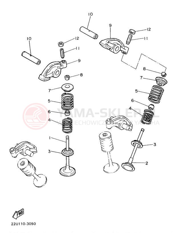 Schemat "zawory" do Yamaha VIRAGO 535 XV535K/XV535KC