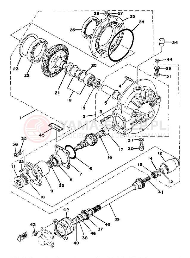 Schemat "Wał napędowy" do Yamaha XS750SE-31