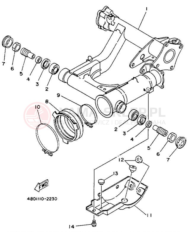 Schemat "wahacz" do Yamaha YFB250E_MN