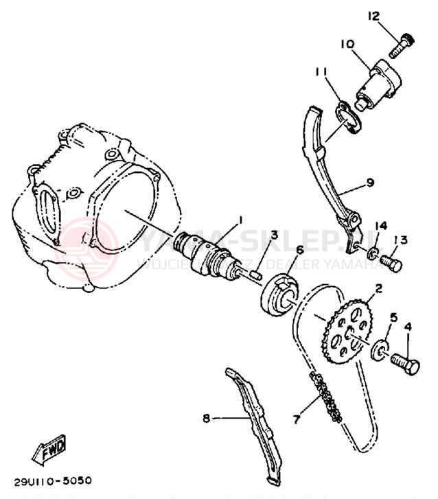 Schemat "Rozrząd - łańcuszek" do Yamaha YFM200DXS
