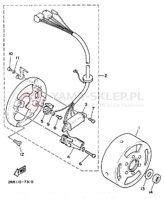 Schemat "prądnica" do Yamaha YSR50A