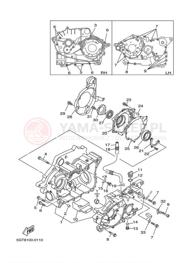 Schemat "Obudowa silnika" do Yamaha GRIZZLY YFM600FM/YFM600FMC