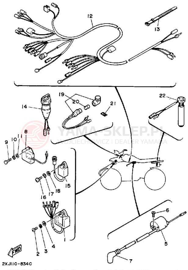 Schemat "układ elektryczny" do Yamaha BLASTER YFS200W