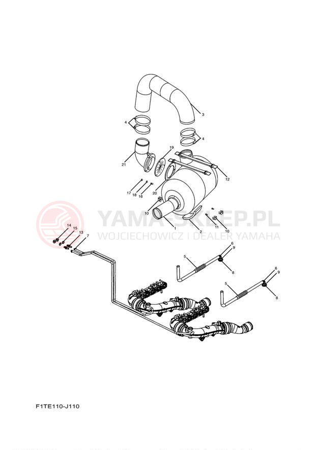 Schemat "wydech" do Yamaha AR210 FRT1100ALK