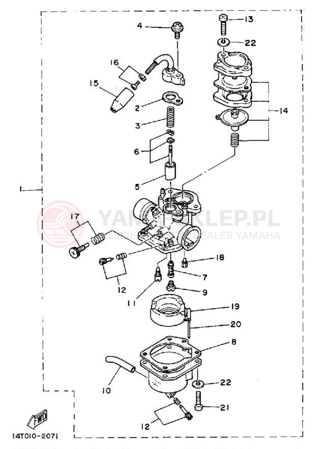 Schemat "Gaźnik" do Yamaha RIVA 50 CA50S