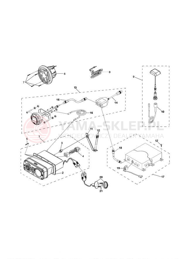 Schemat "Nagłośnienie - wyp. dodatkowe" do Yamaha 232 LIMITED SXT1100FG