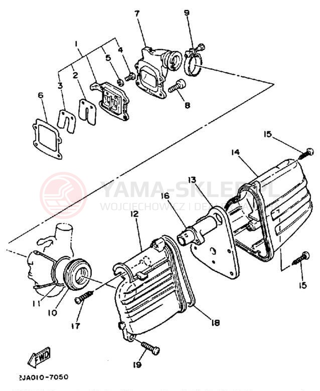 Schemat "Filtr powietrza" do Yamaha JOG CG50A