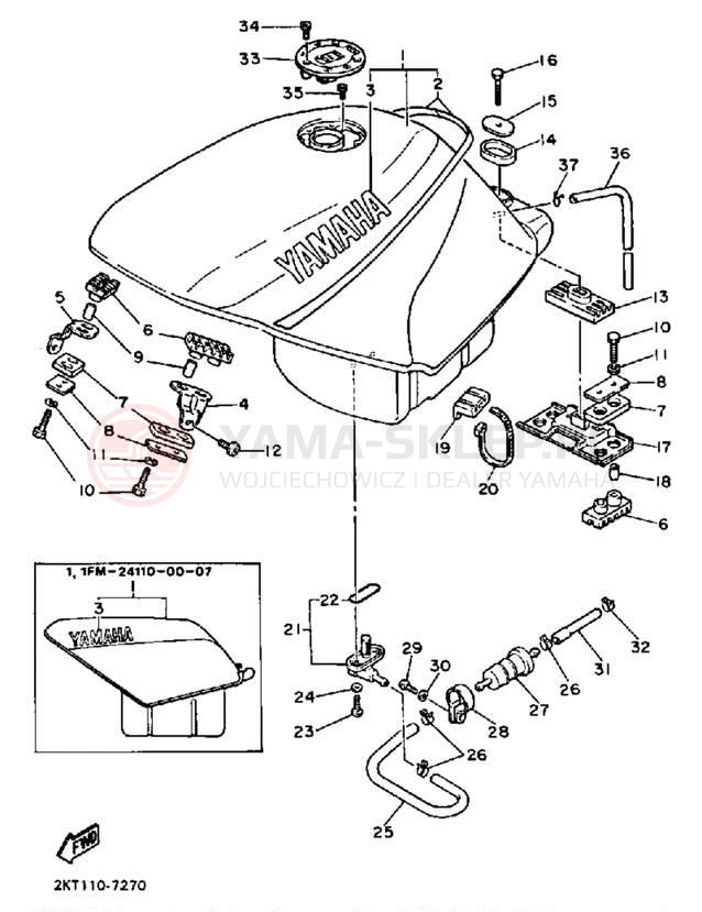 Schemat "zbiornik paliwa" do Yamaha FZ700TC/FZ700T