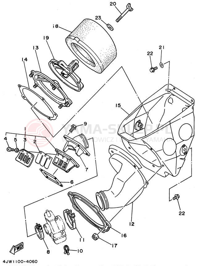Schemat "Wtrysk paliwa" do Yamaha WR250ZH