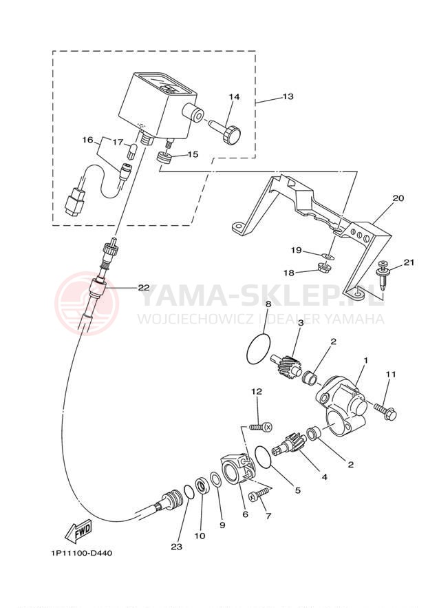 Schemat "licznik" do Yamaha GRIZZLY 400 YFM4FGW