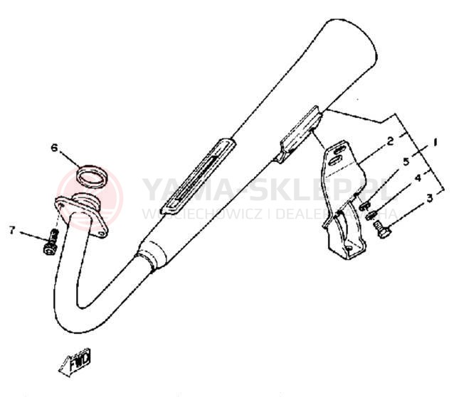 Schemat "Wydech końcowy" do Yamaha SR185H
