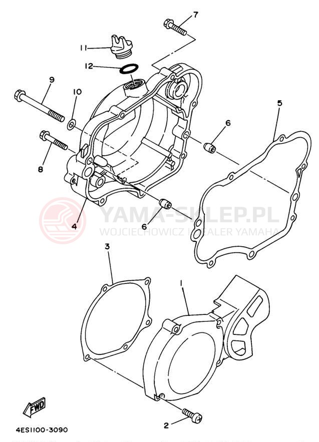 Schemat "Pokrywa silnika" do Yamaha YZ80 YZ80K1