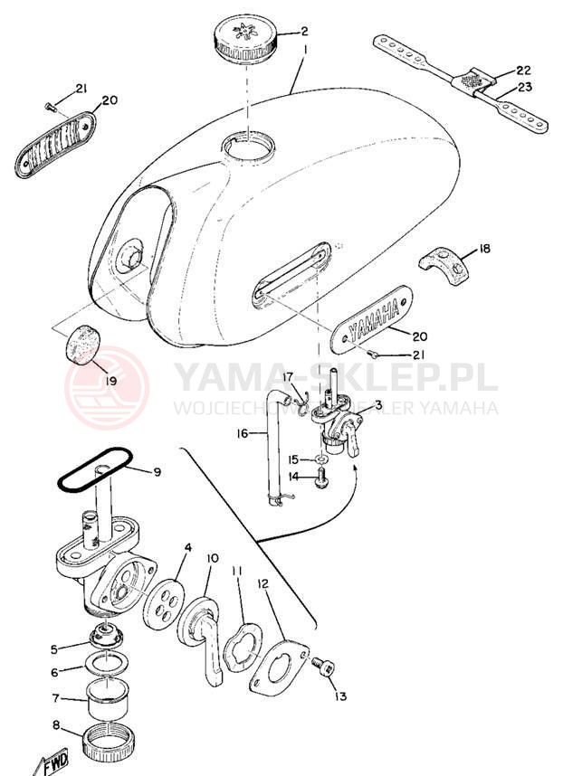 Schemat "zbiornik paliwa" do Yamaha ATM1B/CT1B/AT1B