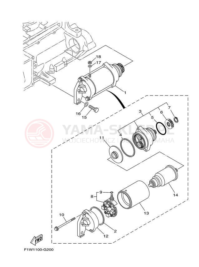 Schemat "rozrusznik" do Yamaha SX192 RM1800CM/RM1800DM