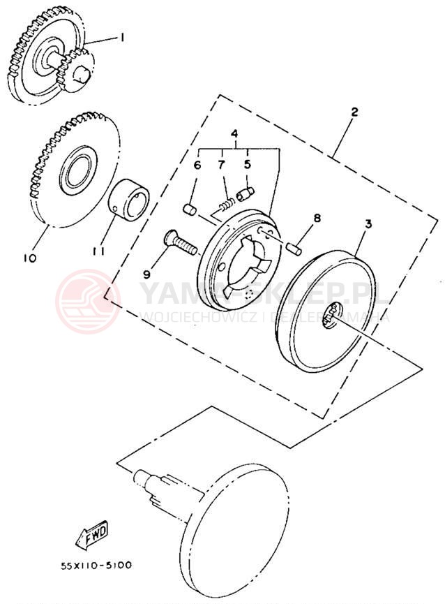 Schemat "rozrusznik" do Yamaha BADGER YFM80N