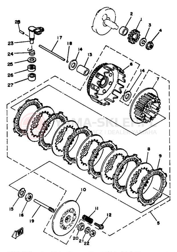 Schemat "sprzęgło" do Yamaha YZ125H