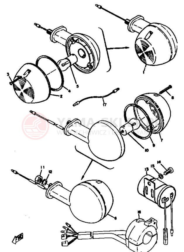 Schemat "kierunkowskazy" do Yamaha HT1B/HT1BM