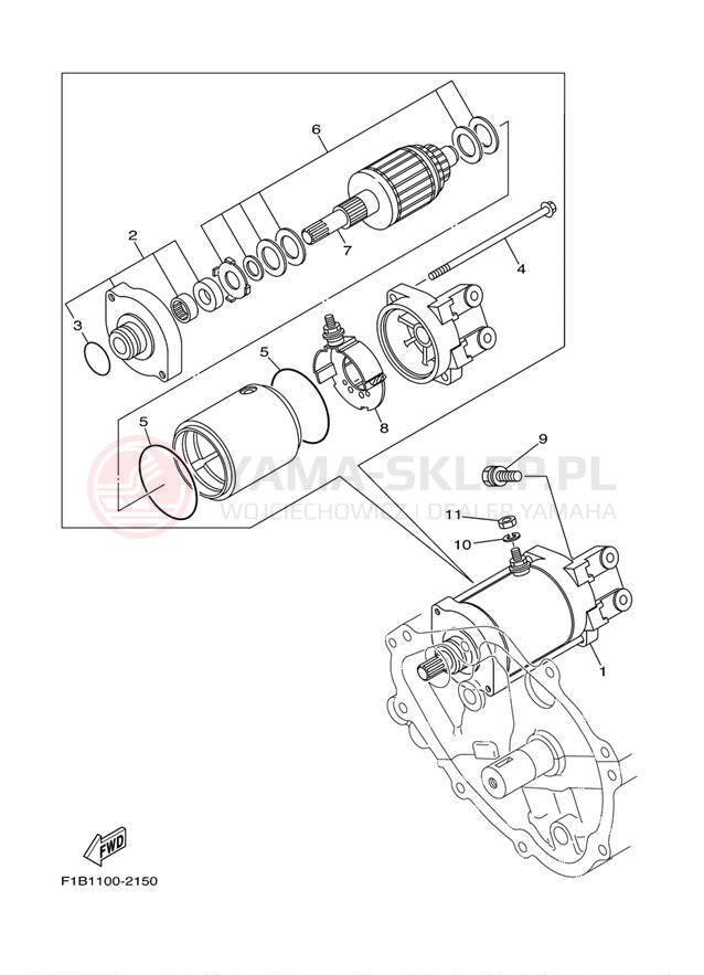 Schemat "rozrusznik" do Yamaha SX210 FRT1100BG/FRT1100CG