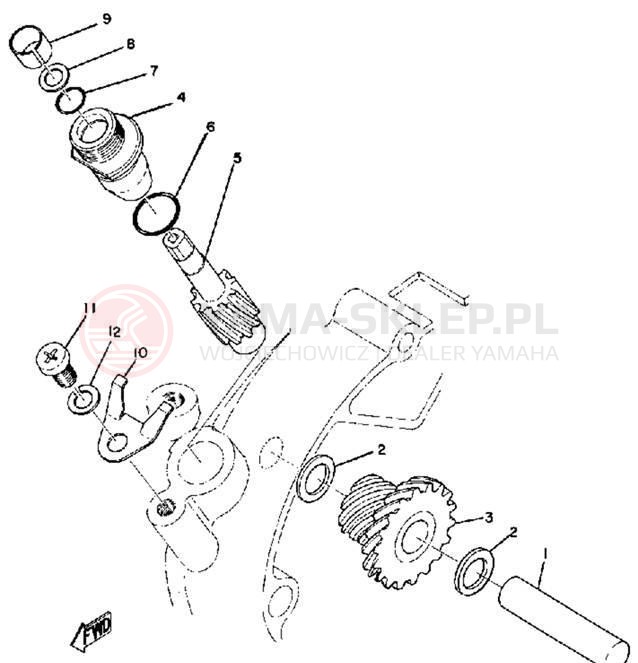 Schemat "przeniesienie napędu" do Yamaha CS3B/CS3C