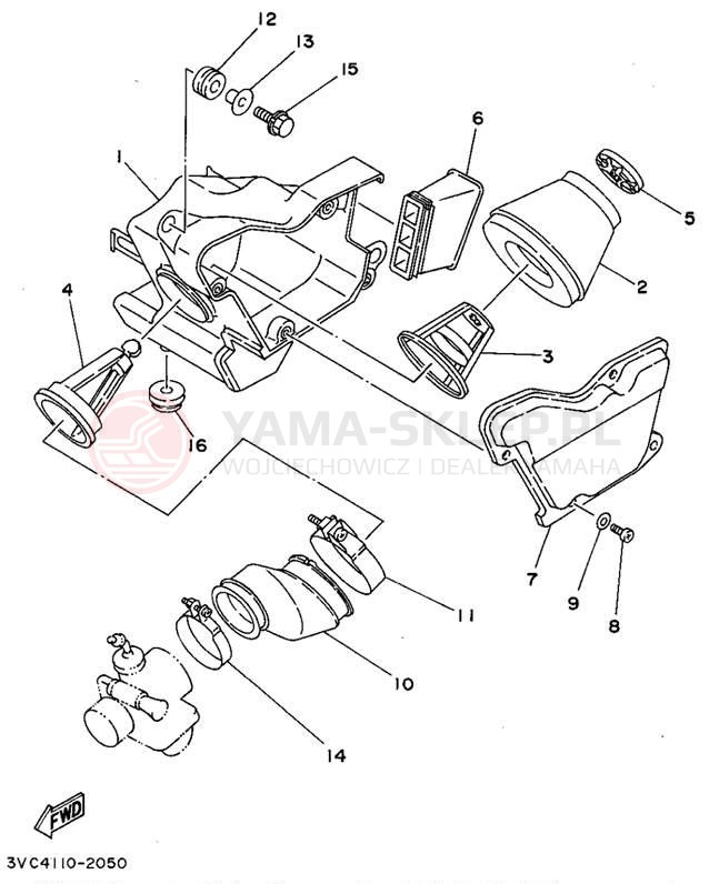 Schemat "Filtr powietrza" do Yamaha RT180D
