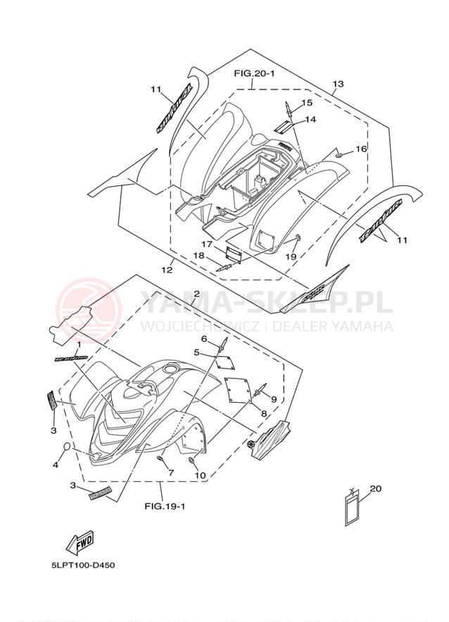 Schemat "naklejki" do Yamaha RAPTOR SE YFM660RSET