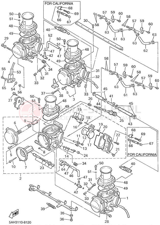 Schemat "Gaźnik" do Yamaha YZF600R YZF600RPC/YZF600RP