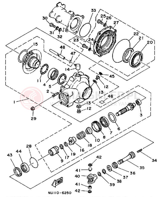 Schemat "Wał napędowy" do Yamaha MOTO-4 YFM200DXT