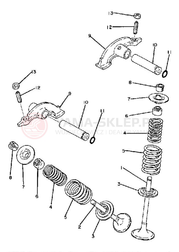Schemat "zawory" do Yamaha XT250H