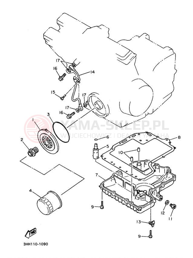Schemat "Chłodnica oleju" do Yamaha FZR600RJ/FZR600RJC