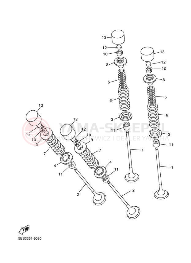 Schemat "zawory" do Yamaha R6 YZFR6LC/YZFR6L