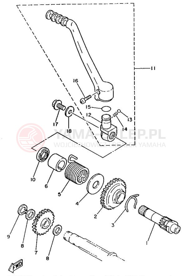 Schemat "rozrusznik" do Yamaha YZ250E1