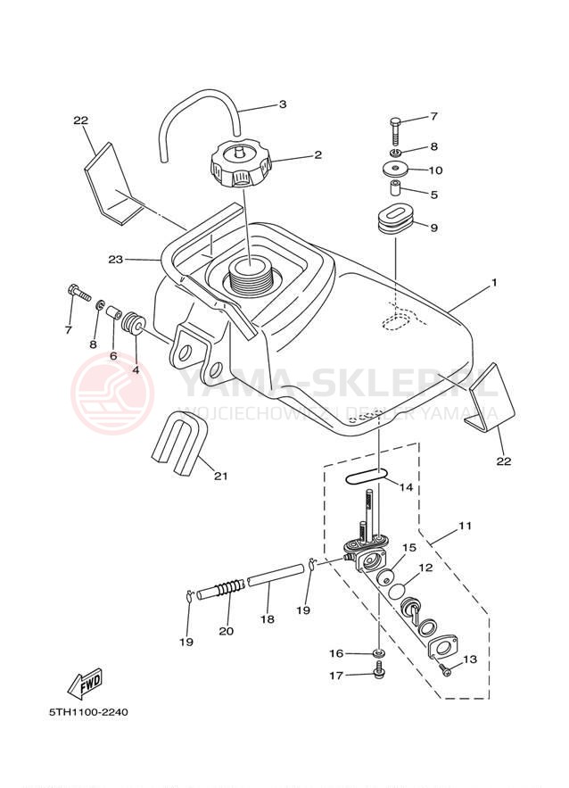 Schemat "zbiornik paliwa" do Yamaha RAPTOR 50 YFM50S
